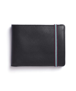 Portefeuille Minimaliste Noir en Cuir de Carré Royal de face (LA902 Noir)