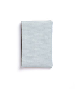 Vegetal Tanned Leather Light Blue Canvas Card Holder by Carré Royal Back (JA003 Bleu Ciel)