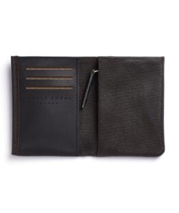 Brown canvas Wallet with Vegetal Tanned Leather trim by Carré Royal Open (JA104 Marron)