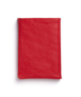 Red canvas wallet with Vegetal Tanned Leather trim by Carré Royal Front (JA104 Rouge)