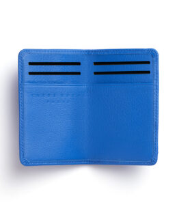 Light Blue Card Holder in Calfskin Leather by Carré Royal Open (LA024 Bleu Ciel)