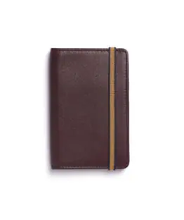 Porte-cartes bordeaux en cuir de taurillon par Carré Royal vue de face (LA024 Bordeaux)