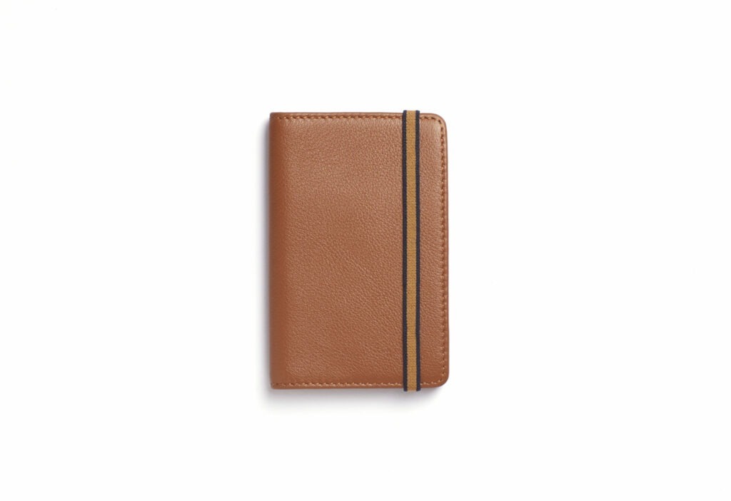 Gold Card Holder in Calfskin Leather by Carré Royal Front (LA024 Gold)