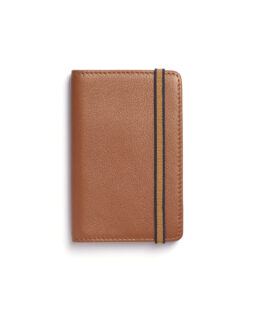 Gold Card Holder in Calfskin Leather by Carré Royal Front (LA024 Gold)