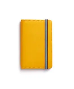 Yellow Card Holder in Calfskin Leather by Carré Royal Front (LA024 Jaune)