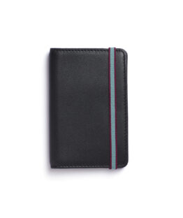 Black Card Holder in Calfskin Leather by Carré Royal Front (LA024 Noir)