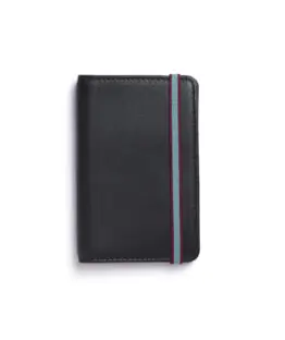 Black Card Holder in Calfskin Leather by Carré Royal Front (LA024 Noir)