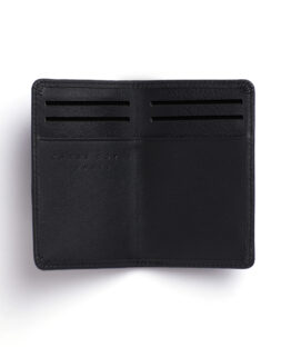 Black Card Holder in Calfskin Leather by Carré Royal Open (LA024 Noir)