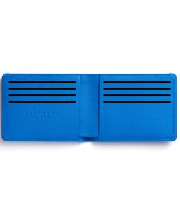 Portefeuille Minimaliste Bleu Ciel en Cuir de Carré Royal ouvert (LA902 Bleu Ciel)