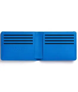 Portefeuille Minimaliste Bleu Ciel en Cuir de Carré Royal ouvert (LA902 Bleu Ciel)