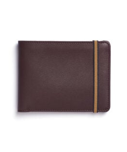 Portefeuille Minimaliste Bordeaux en Cuir de Carré Royal de face (LA902 Bordeaux)