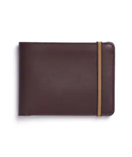 Portefeuille Minimaliste Bordeaux en Cuir de Carré Royal de face (LA902 Bordeaux)