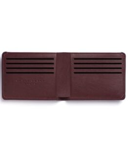 Portefeuille Minimaliste Bordeaux en Cuir de Carré Royal ouvert (LA902 Bordeaux)