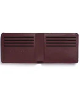 Portefeuille Minimaliste Bordeaux en Cuir de Carré Royal ouvert (LA902 Bordeaux)