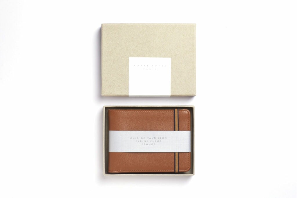 Portefeuille Minimaliste Gold en Cuir de Carré Royal dans sa boîte (LA902 Gold)