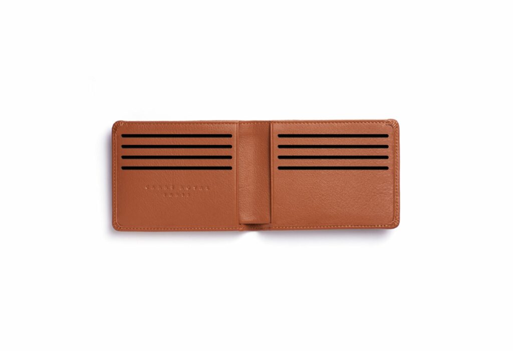 Portefeuille Minimaliste Gold en Cuir de Carré Royal ouvert (LA902 Gold)