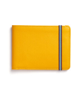 Portefeuille Minimaliste Jaune en Cuir de Carré Royal de face (LA902 Jaune)