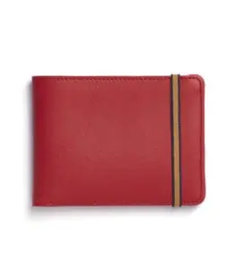 Portefeuille Minimaliste Rouge en Cuir de Carré Royal de face (LA902 Rouge)