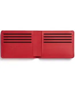Portefeuille Minimaliste Rouge en Cuir de Carré Royal ouvert (LA902 Rouge)