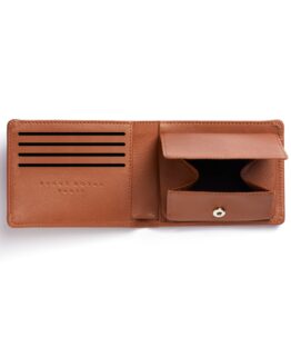 Portefeuille Minimaliste Gold en Cuir de Taurillon avec Poche à monnaie par Carré Royal ouvert (LA901 Gold)