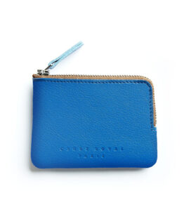 Light Blue Minimalist Purse in Calfskin Leather by Carré Royal Front (AT302 Light Blue)