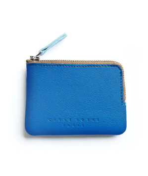 Light Blue Minimalist Purse in Calfskin Leather by Carré Royal Front (AT302 Light Blue)