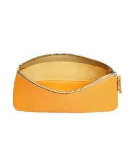 Pochette jaune en cuir par Carré Royal ouvert (AT305 Jaune)