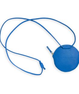 Mini-sac rond en Cuir de Veau Bleu-ciel par Carré Royal vu de face (AT309 Bleu-ciel)