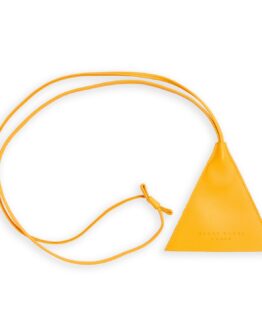 Yellow Necklace Keychain in Calfskin Leather by Carré Royal Front (AT755 Jaune)