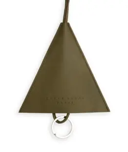 Porte-Clés Kaki en Cuir de Veau par Carré Royal vu de face (AT755 Kaki)