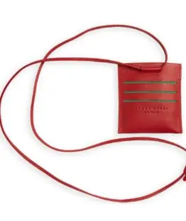 Porte-Cartes Rouge en Cuir de Veau par Carré Royal vu de face (AT756 Rouge)