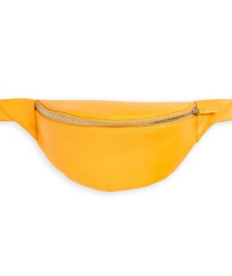 Yellow Bumbag in Calfskin Leather by Carré Royal Front (AT870 Jaune)