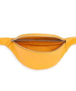 Yellow Bumbag in Calfskin Leather by Carré Royal Open (AT870 Jaune)