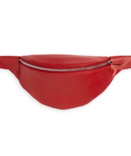 Red Bumbag in Calfskin Leather by Carré Royal Front (AT870 Rouge)