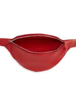 Banane en Cuir Rouge de Veau par Carré Royal ouvert (AT870 Rouge)