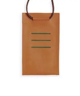 Etui-téléphone en cuir Or 17x10